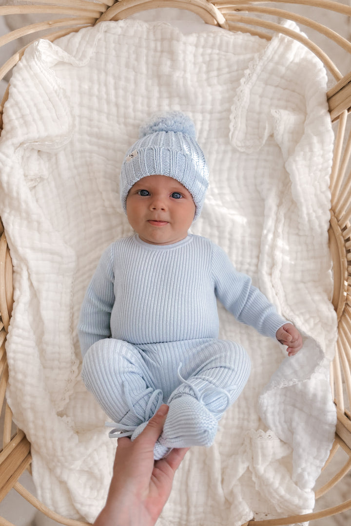 Knitted Leggings - Sky Blue