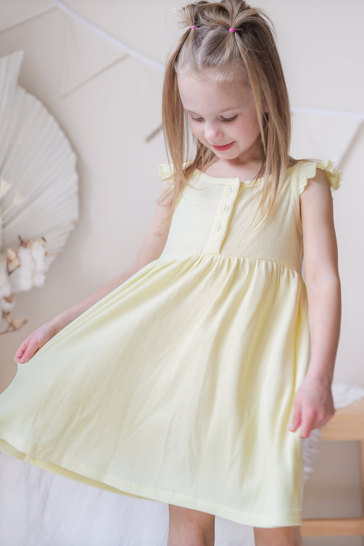 Summer Waffle Dress - Banana