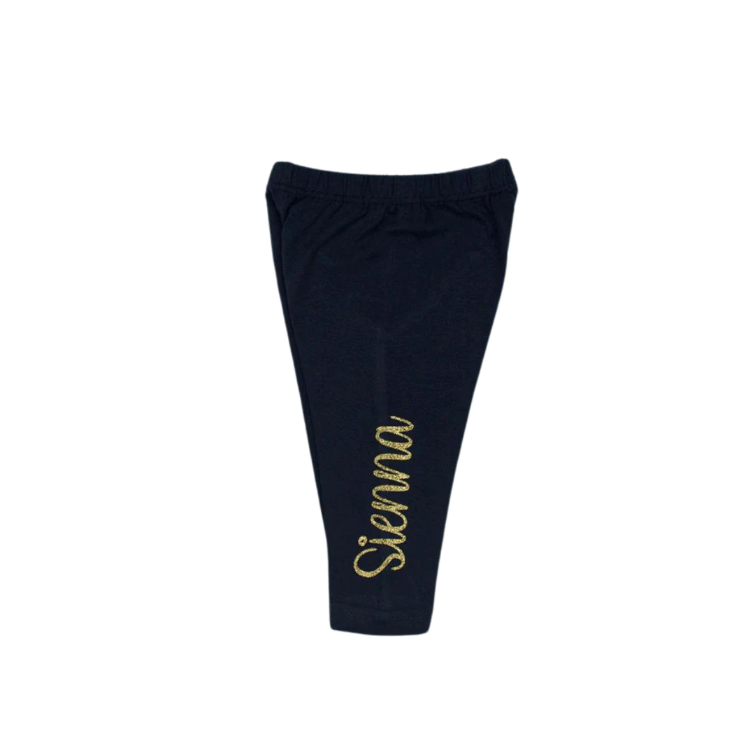 Personalised Navy Leggings - Vinyl - Custom Name