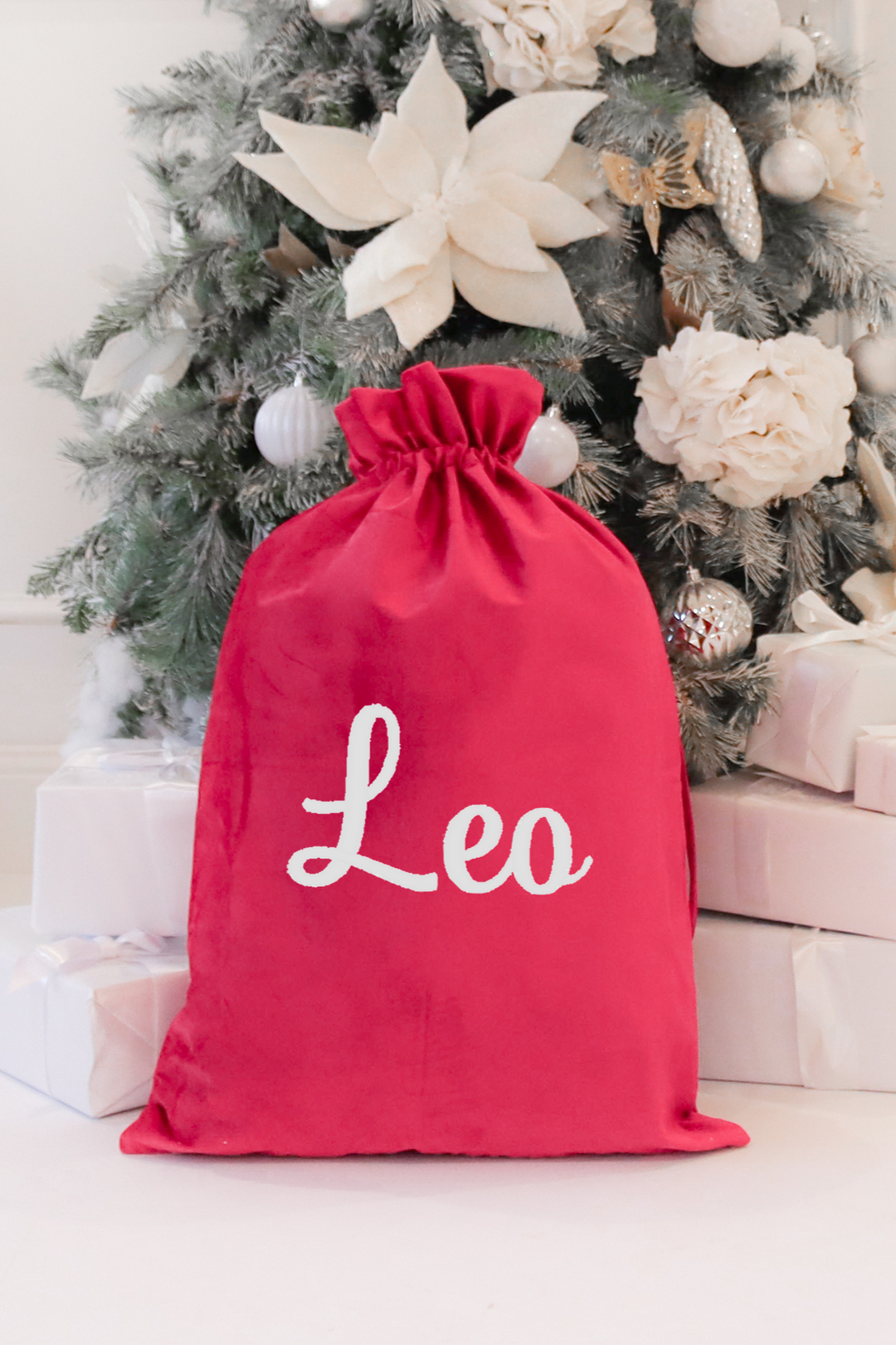 Embroidered Velvet Christmas Santa Sack - Custom Name