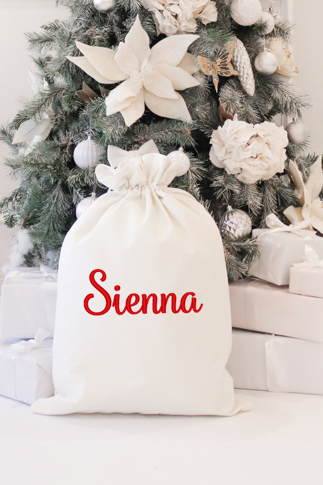 Embroidered Velvet Christmas Santa Sack - Custom Name