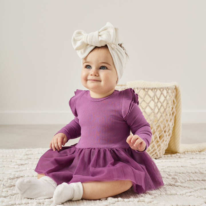 Cozy LS Tutu Dress - Wild Berry