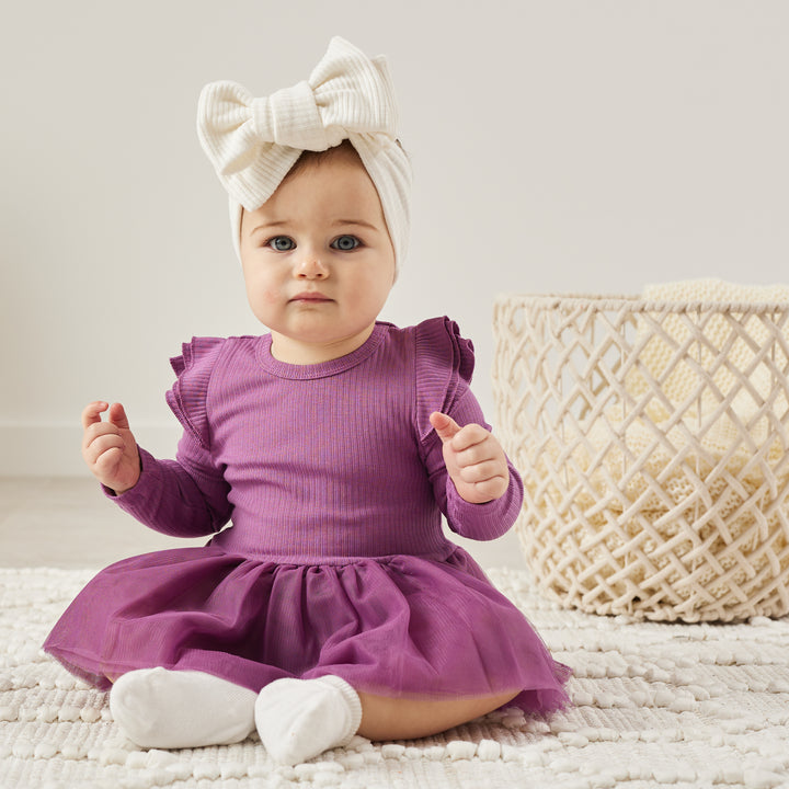 Cozy LS Tutu Dress - Wild Berry