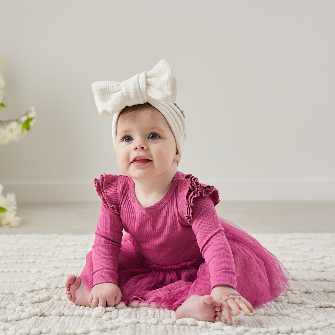 Cozy LS Tutu Dress - Raspberry