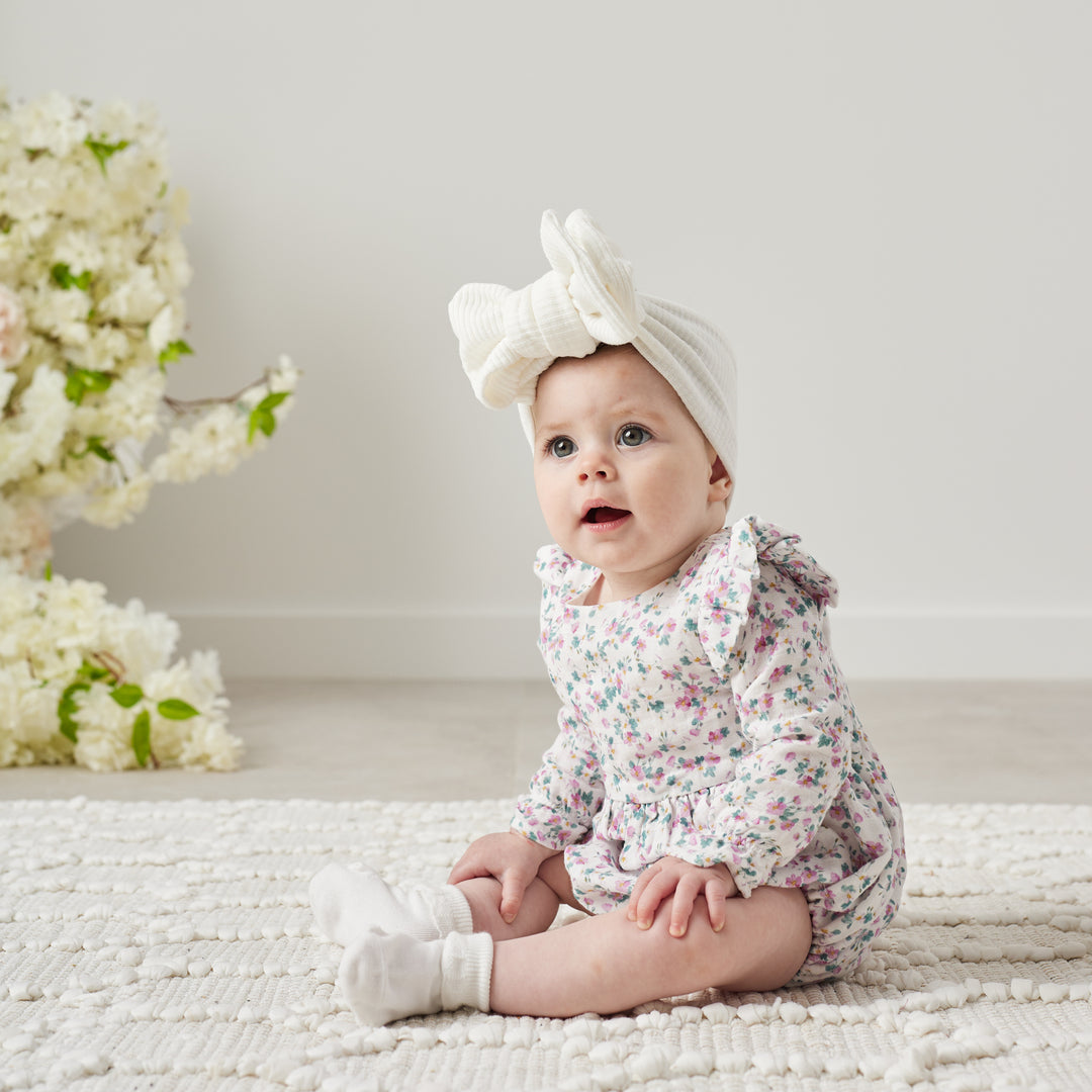 Muslin LS Bubble Romper - Wren