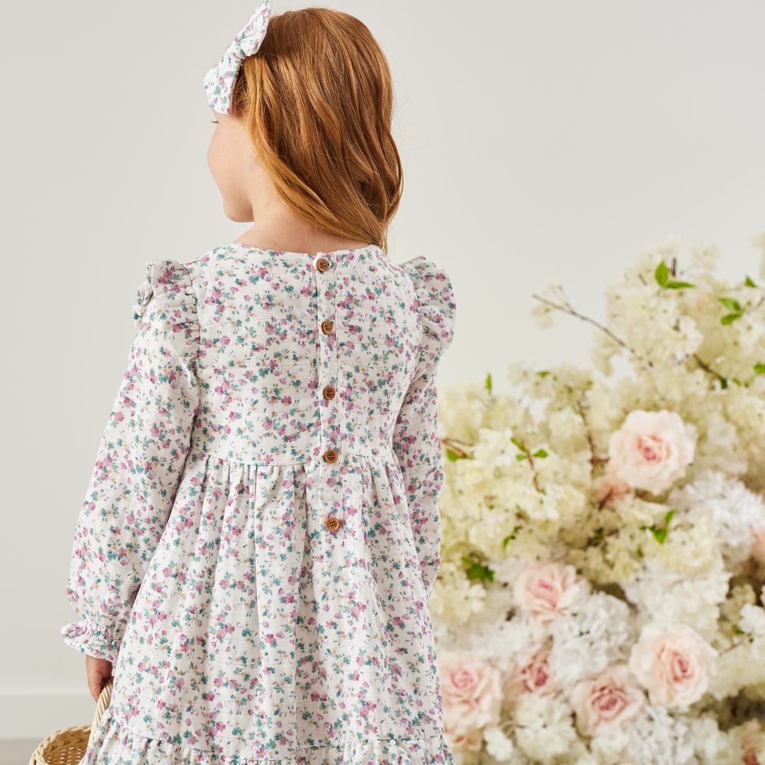 Muslin Ruffle Dress - Wren