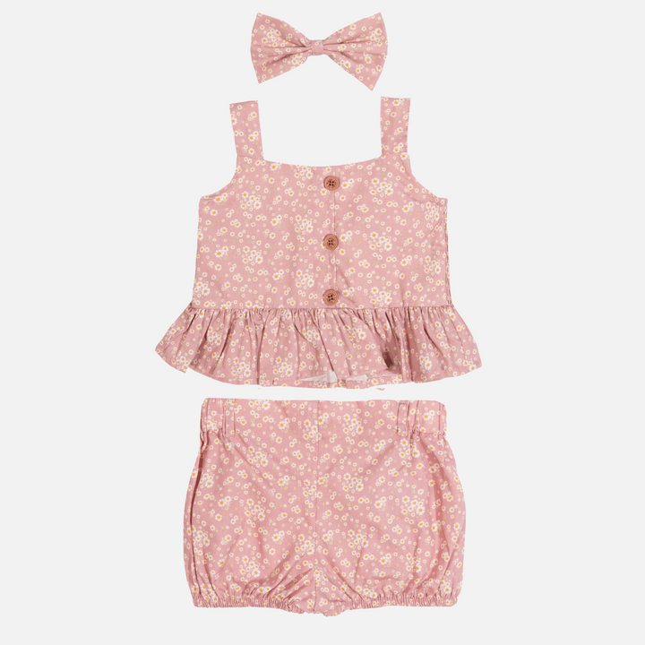 Coco Button Top & Shorts Set - Alma Dusty