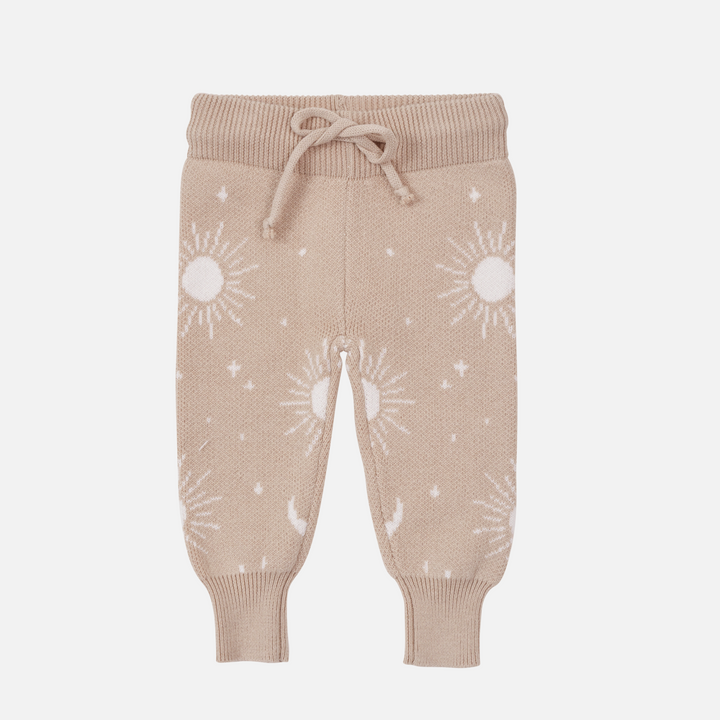 baby kids oat sun & moon knitted pants