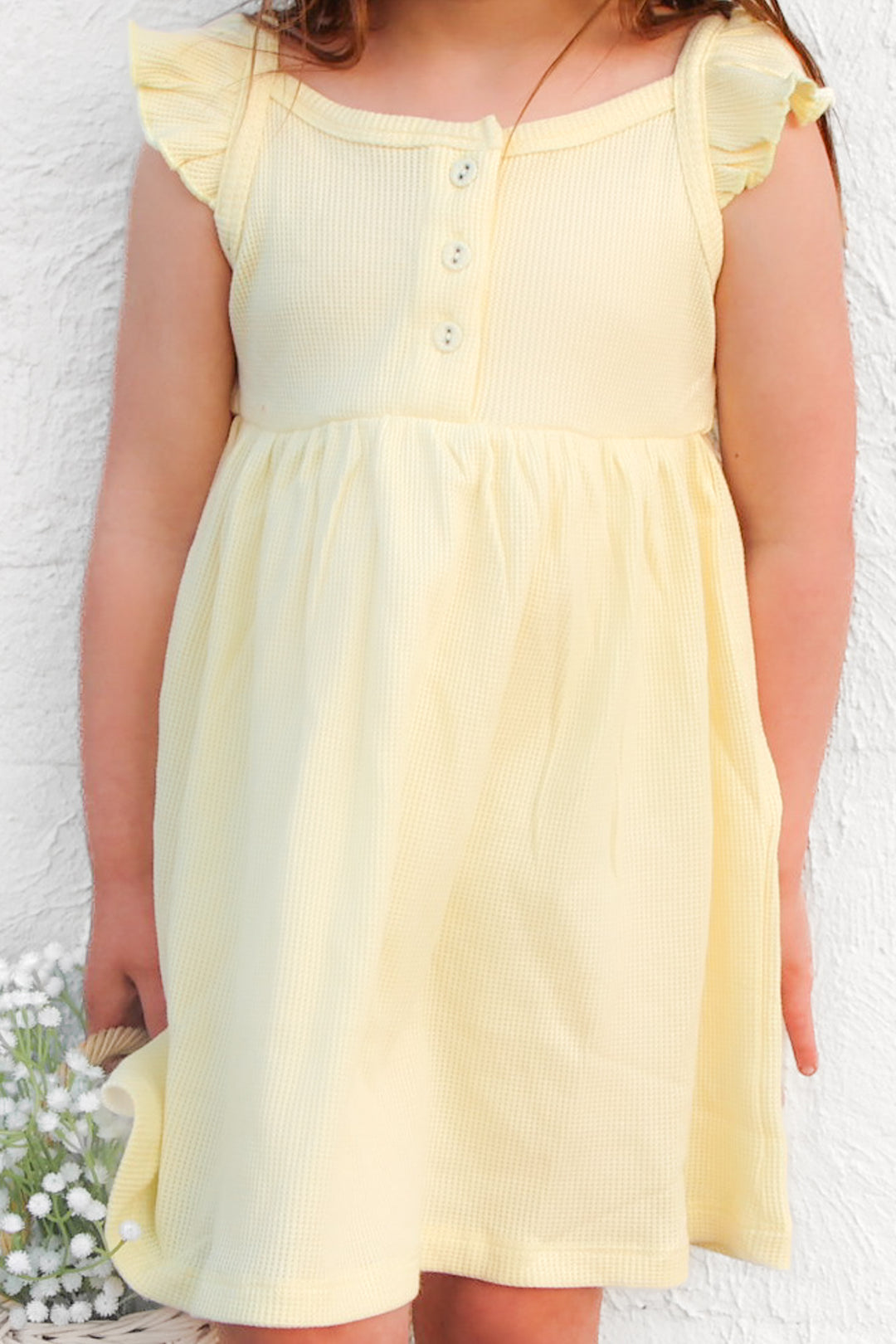 Summer Waffle Dress - Banana