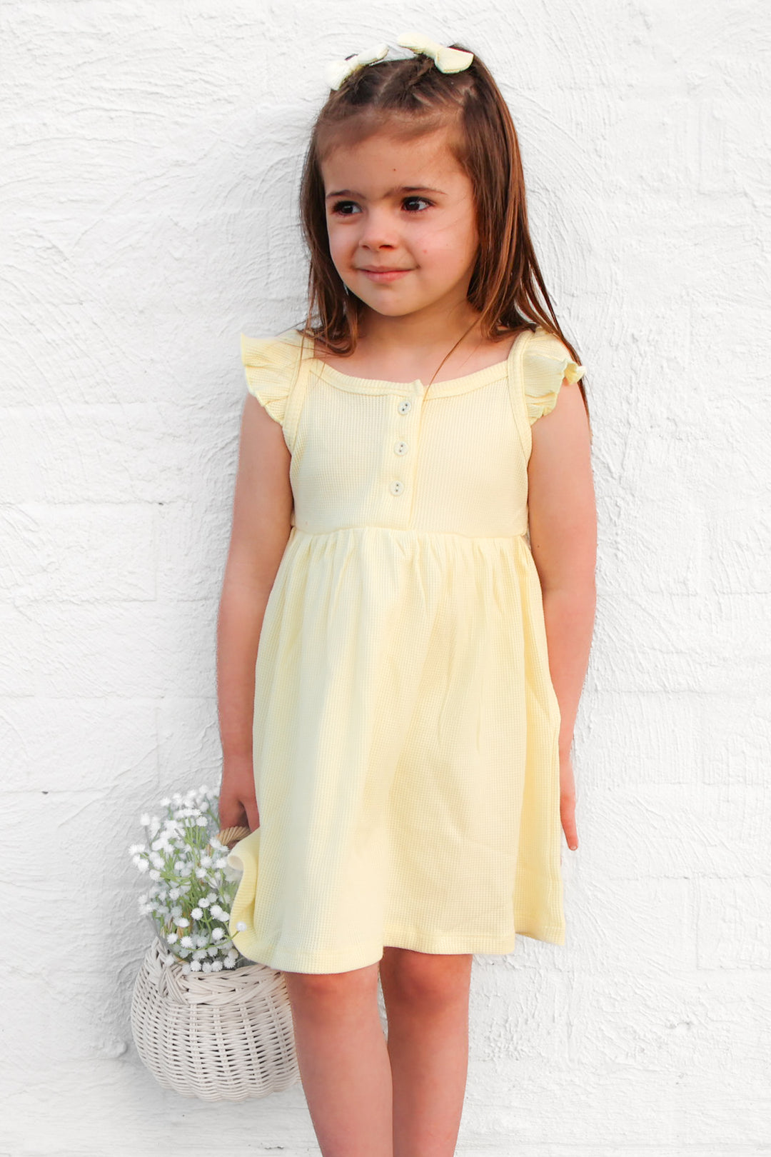 Summer Waffle Dress - Banana