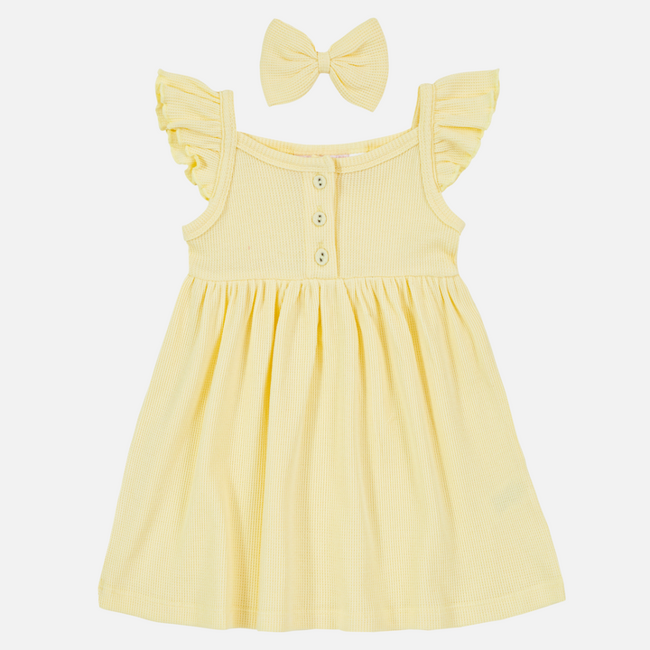 Summer Waffle Dress - Banana