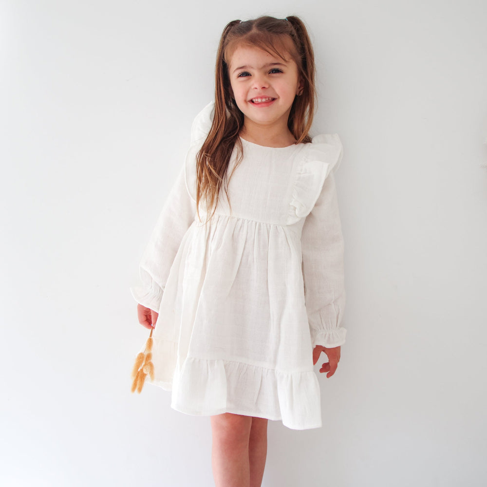 White girls birthday christening dress