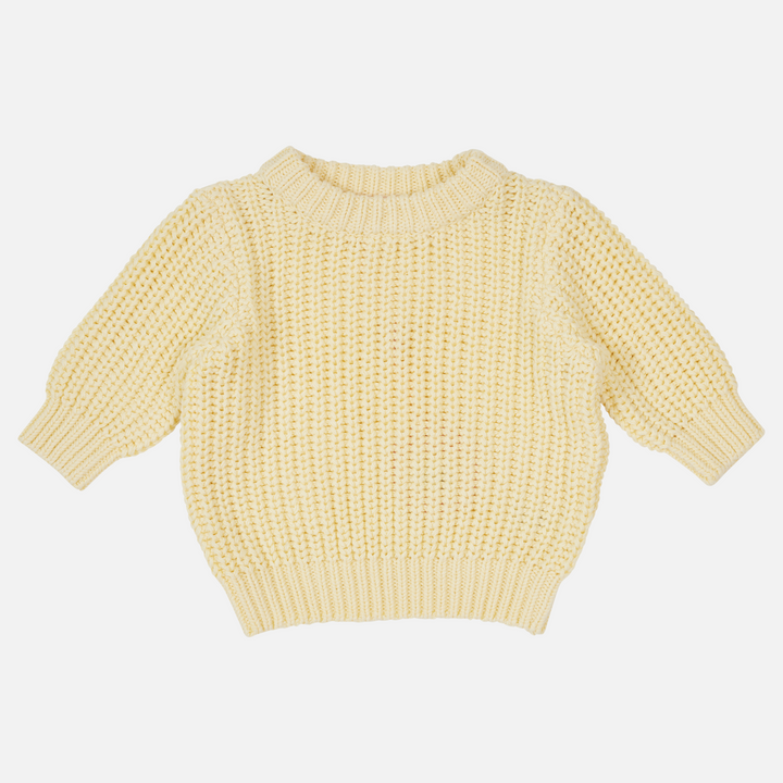 yellow baby kids chunky knited jumper