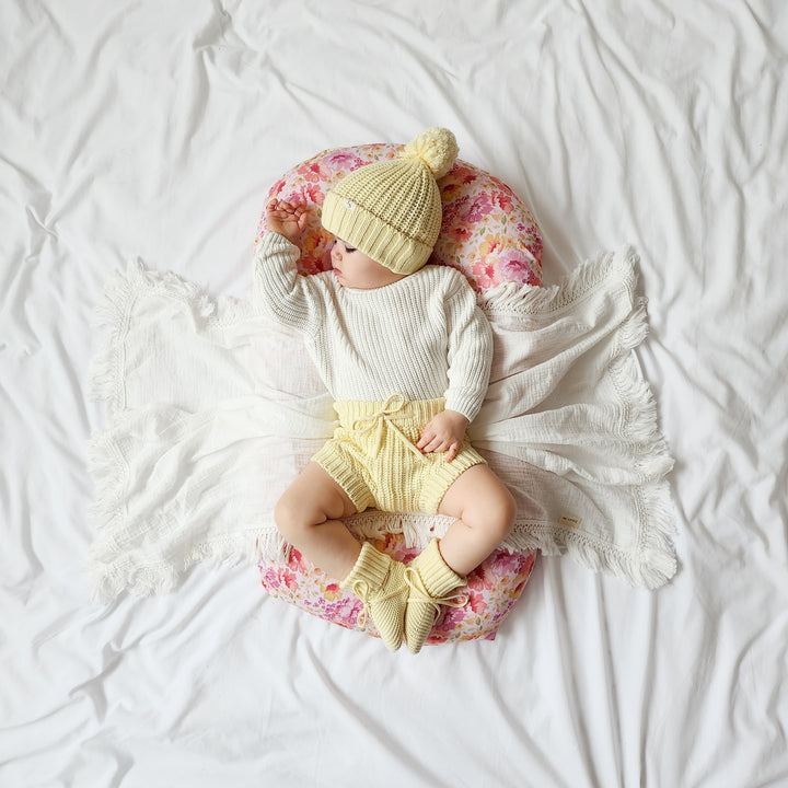 Newborn yellow Knitted Booties