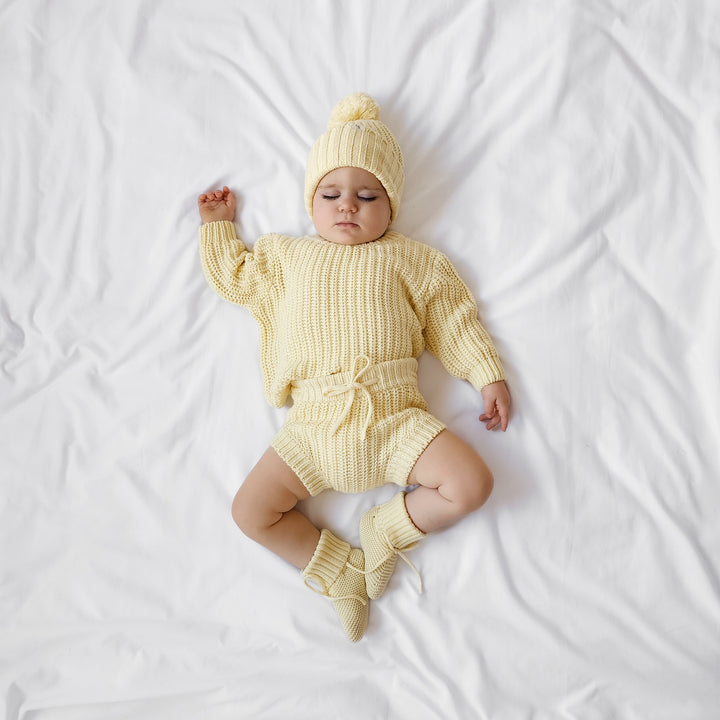 yellow baby kids chunky knitted bloomers