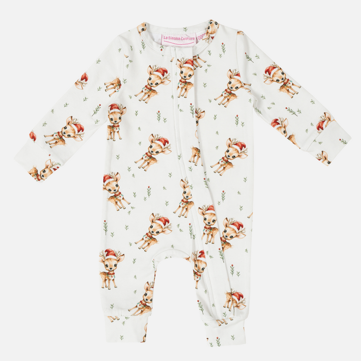 LS Zip Romper - Dasher the Reindeer