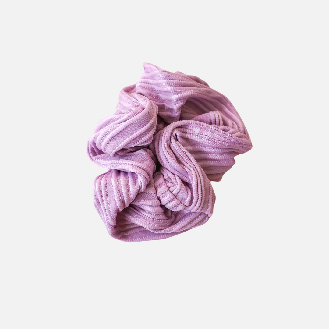 purple hair scrunchie