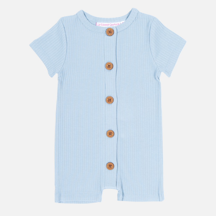 Cozy Summer Louie Romper - Dove Blue