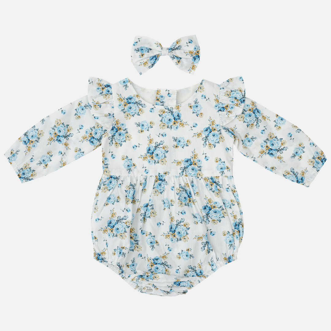 baby girls floral long sleeve romper