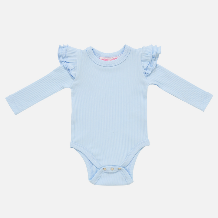 baby girl blue long sleeve bodysuit