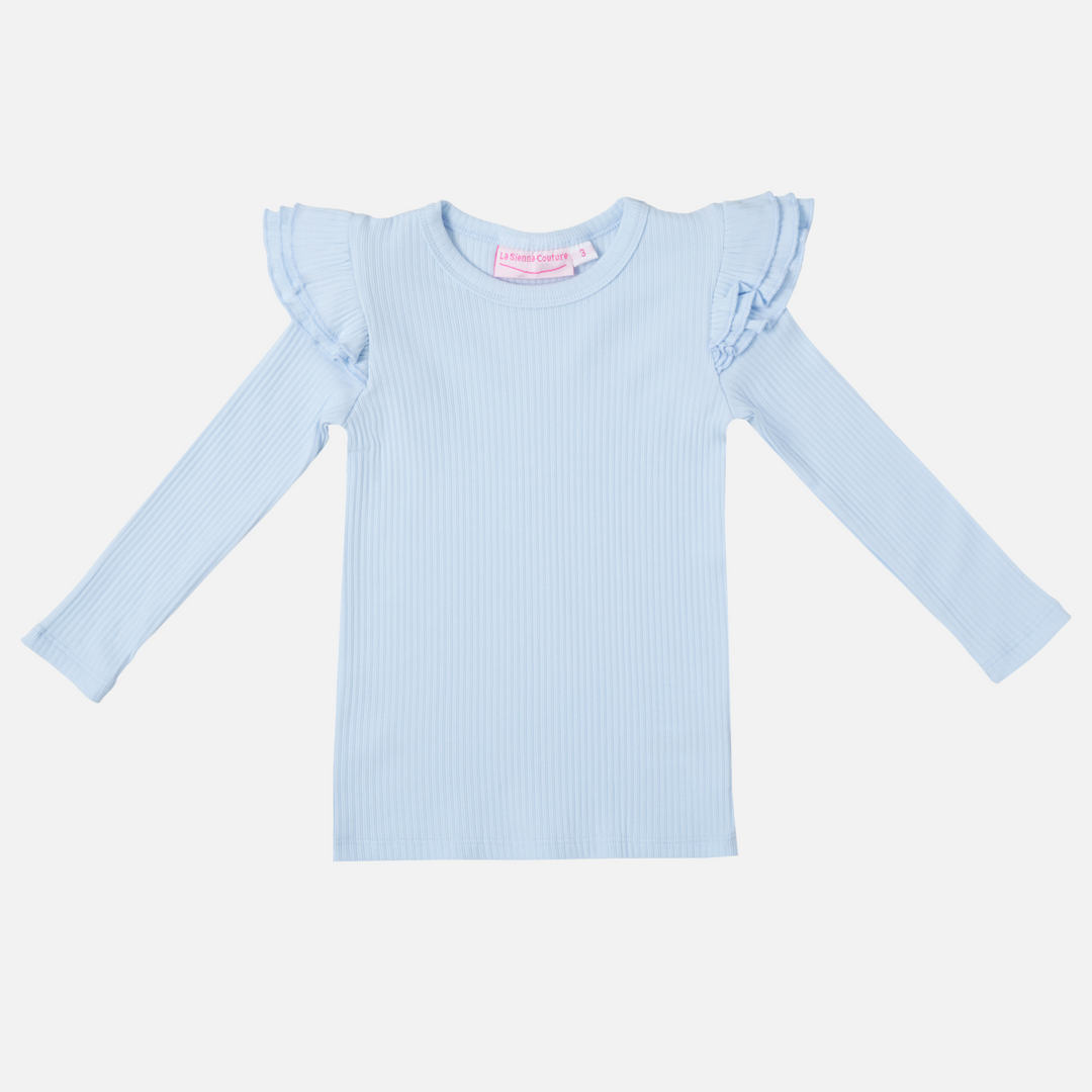 girl blue long sleeve top