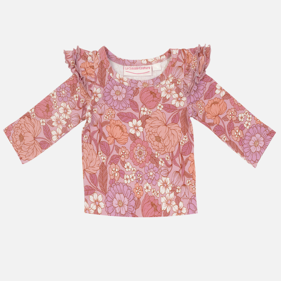 Floral Long Sleeve Flutter - Lainey