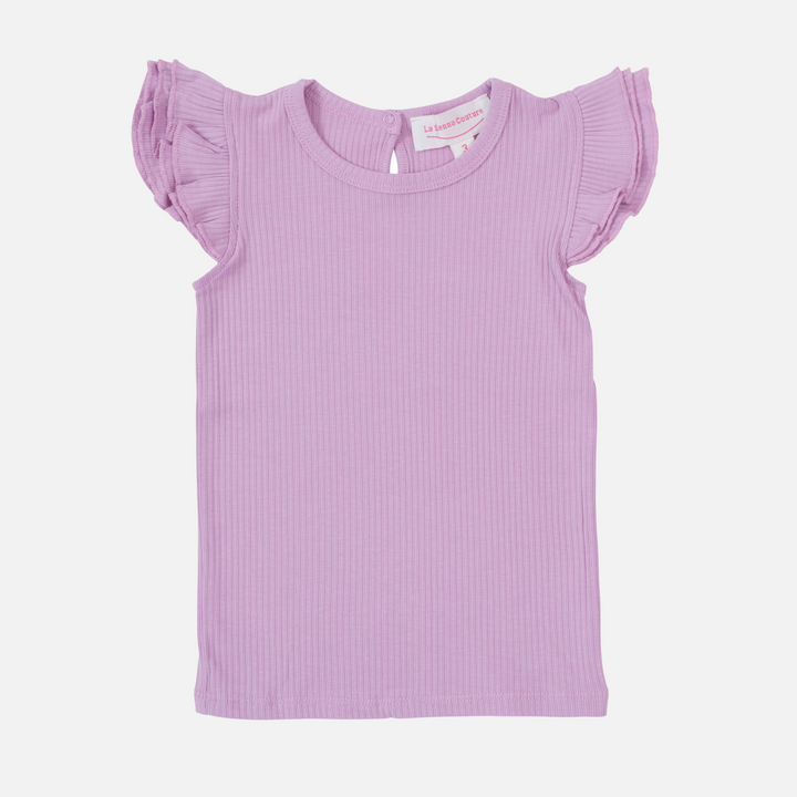 Cozy Short Sleeve Flutter - Lavender Frost