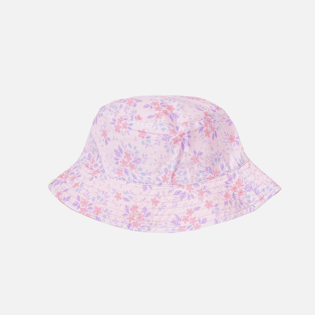 Toddler girls purple floral bucket hat