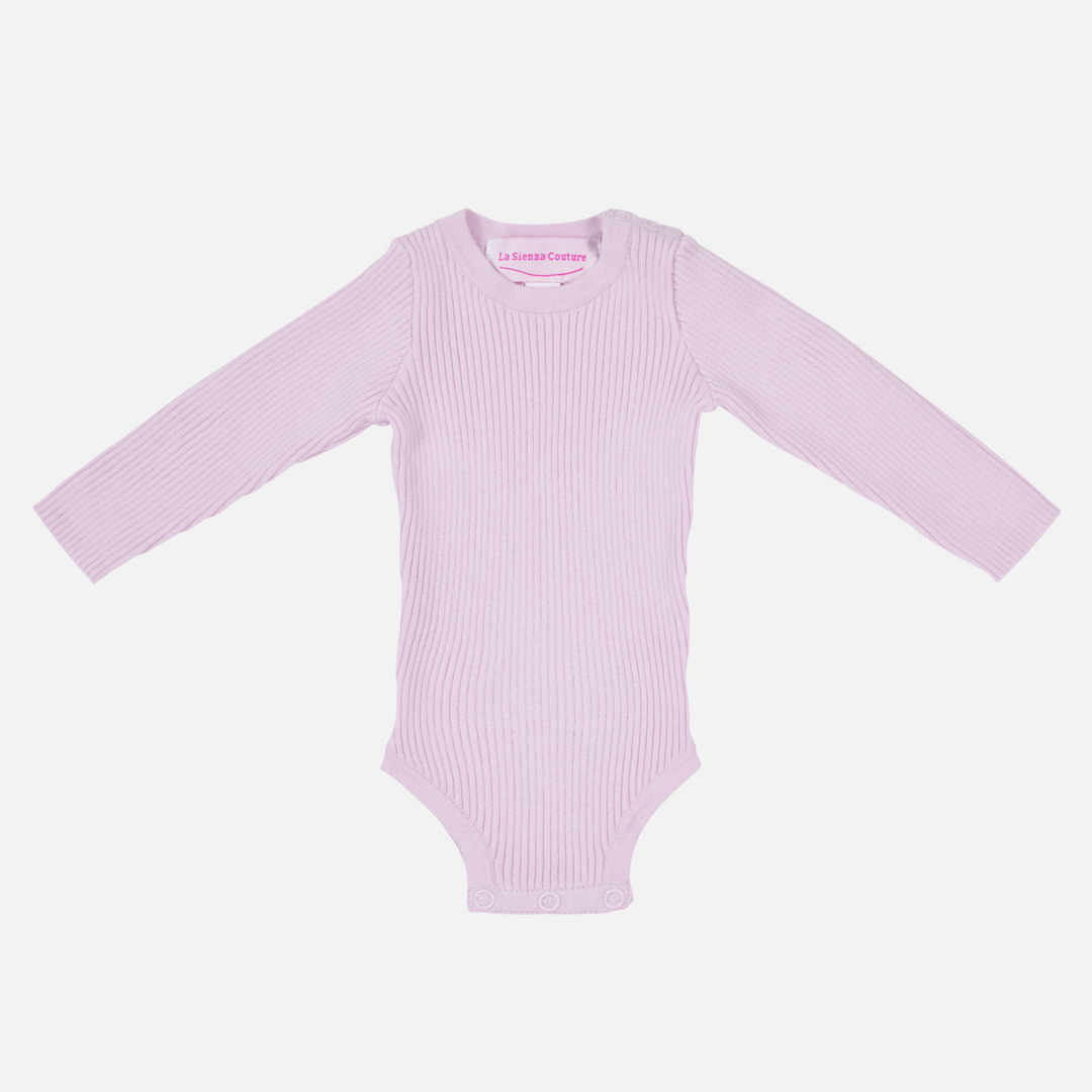 baby girls lilac long sleeve knitted bodysuit