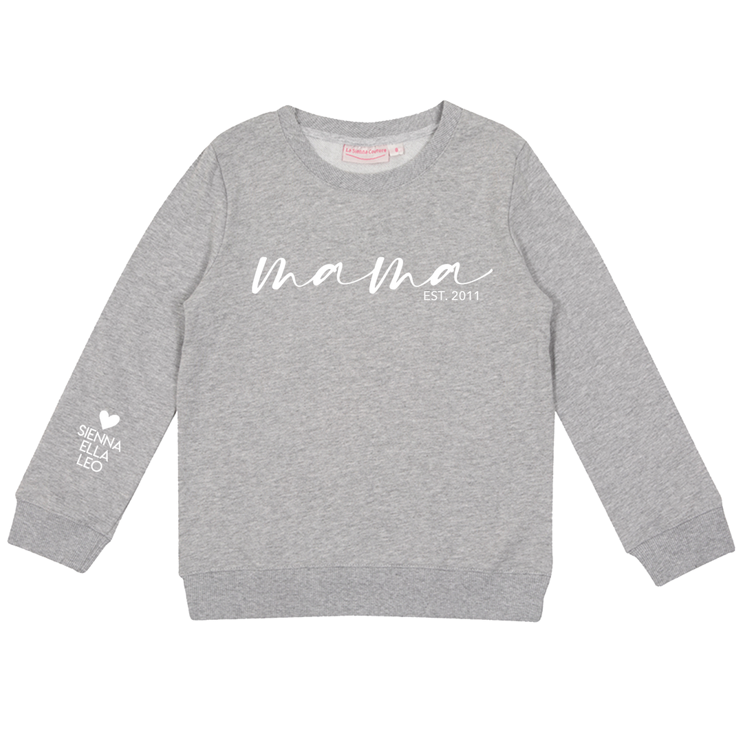 Personalised Mummy Crew Neck - Grey