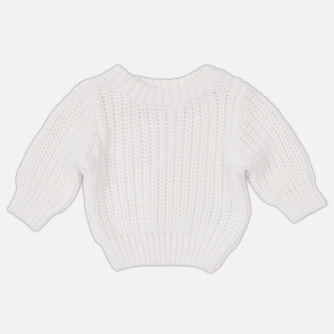 white baby kids chunky knitted jumper