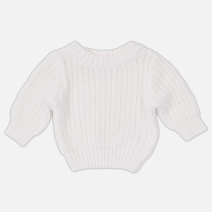 white baby kids chunky knitted jumper