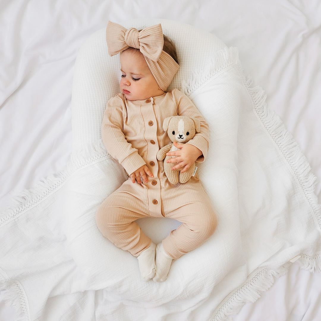 Oatmeal baby long sleeve romper