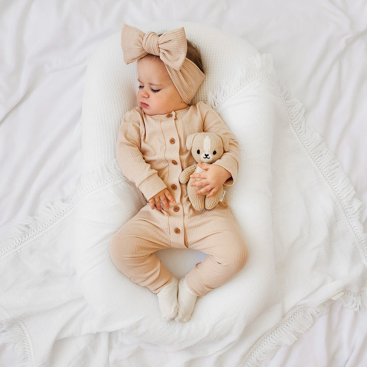 Oatmeal baby long sleeve romper