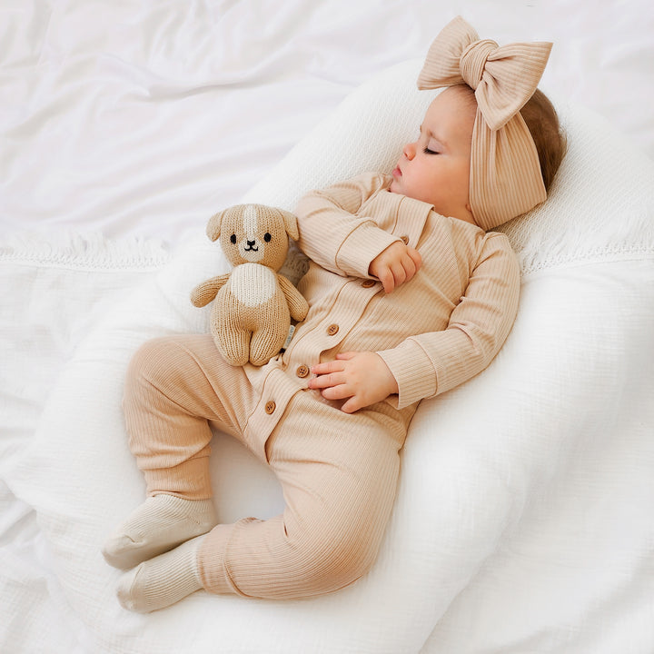 Oatmeal baby long sleeve romper