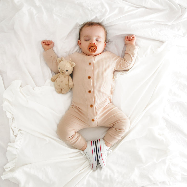 Oatmeal baby long sleeve romper