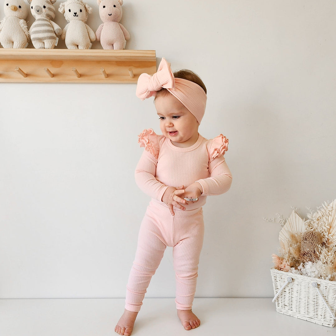 baby girl peach leggings