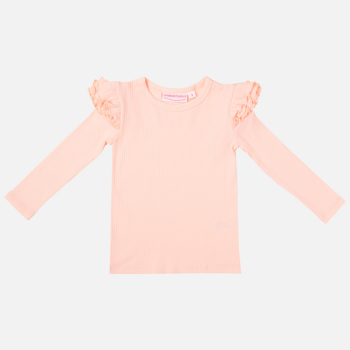 girls peach long sleeve top