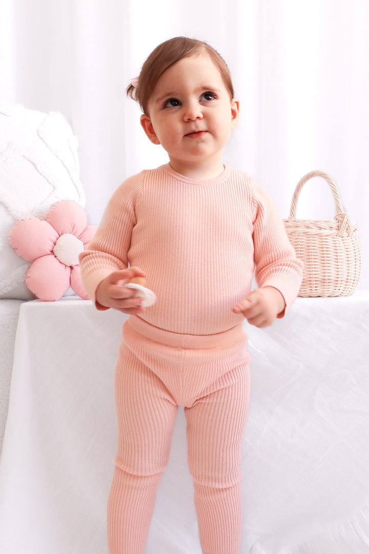 Knitted Leggings - Peach