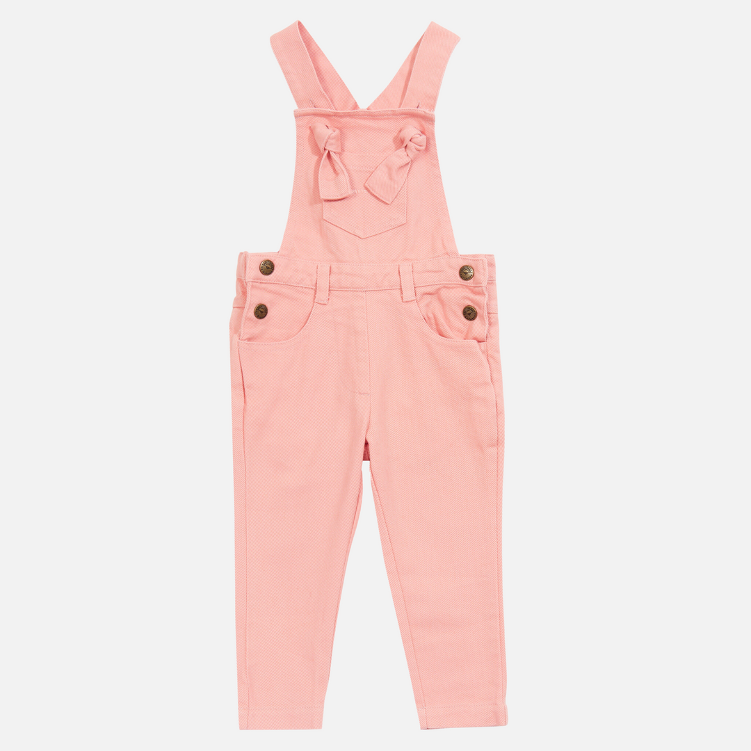 Toddler girls peach overalls