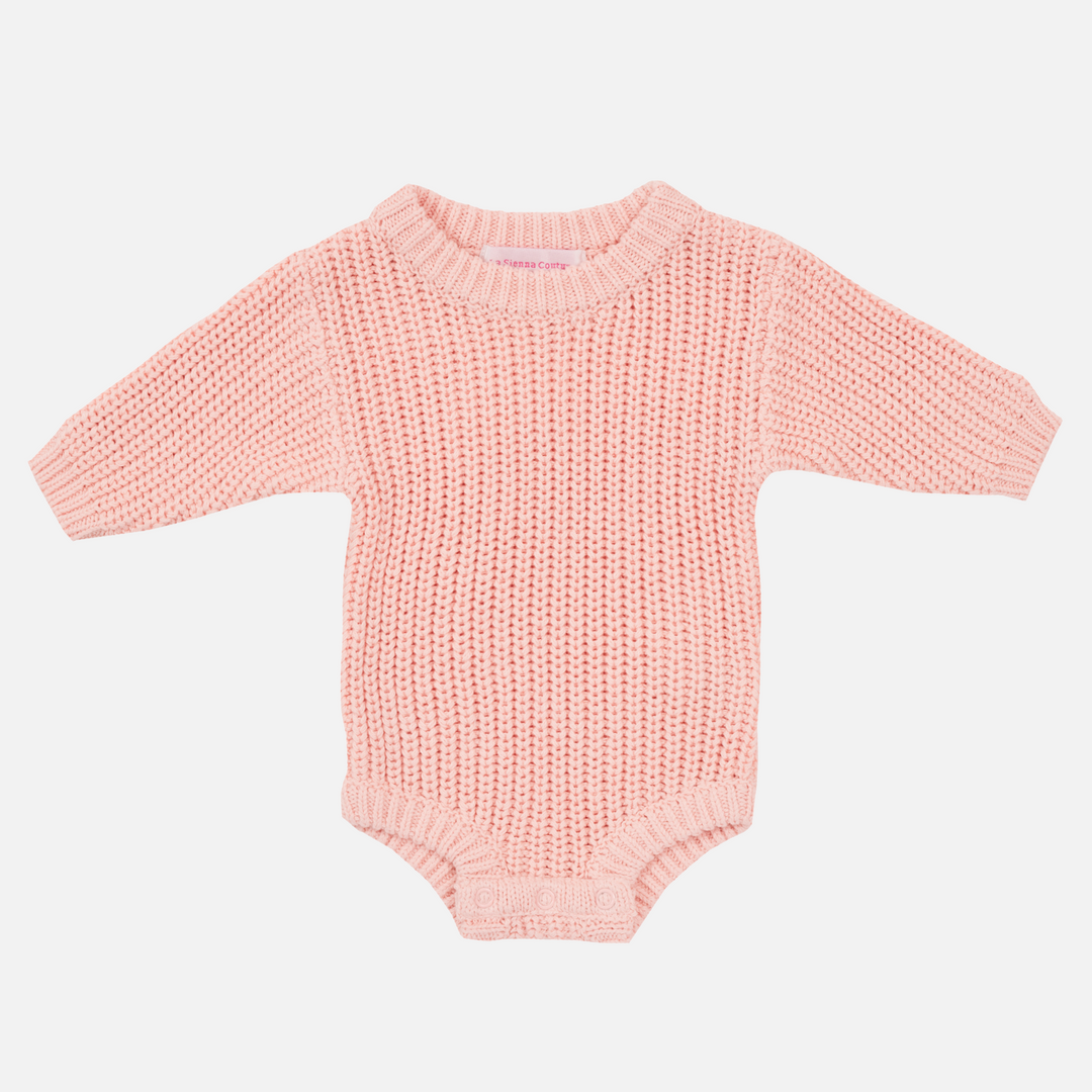 Super Chunky Knit Romper - Peach