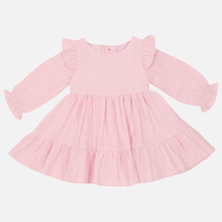 Muslin Ruffle Dress - Petal Pink