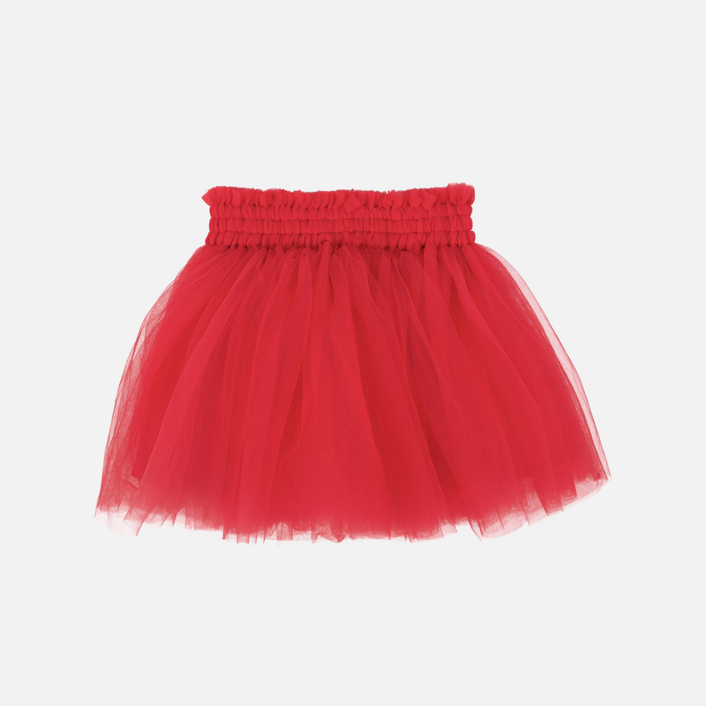 A line red tulle skirt best sale