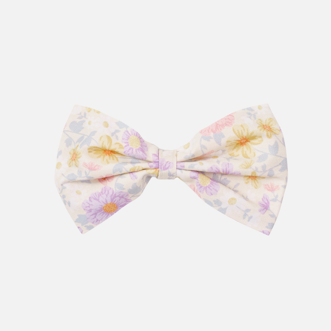 light floral large bow hair clip