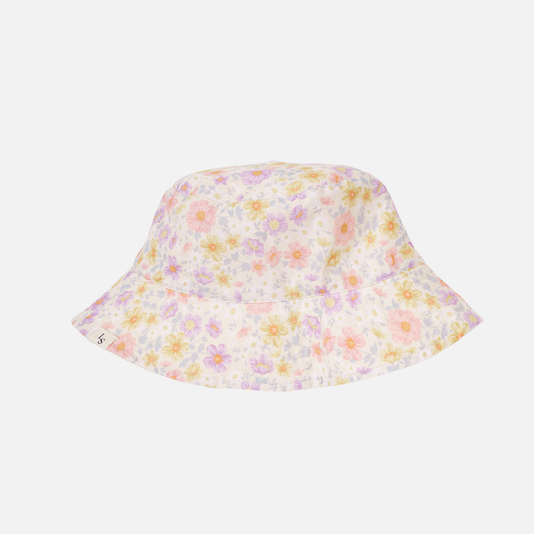Toddler girls floral reversible bucket hat