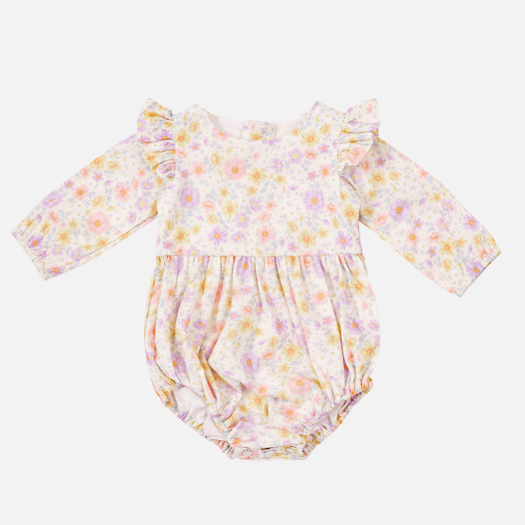 Baby girls light floral long sleeve romper