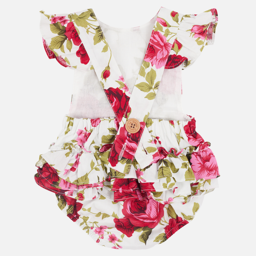 Ruffle Sunsuit - Ruby