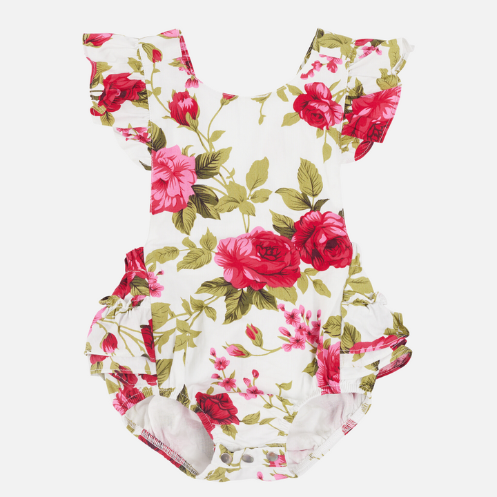 Ruffle Sunsuit - Ruby