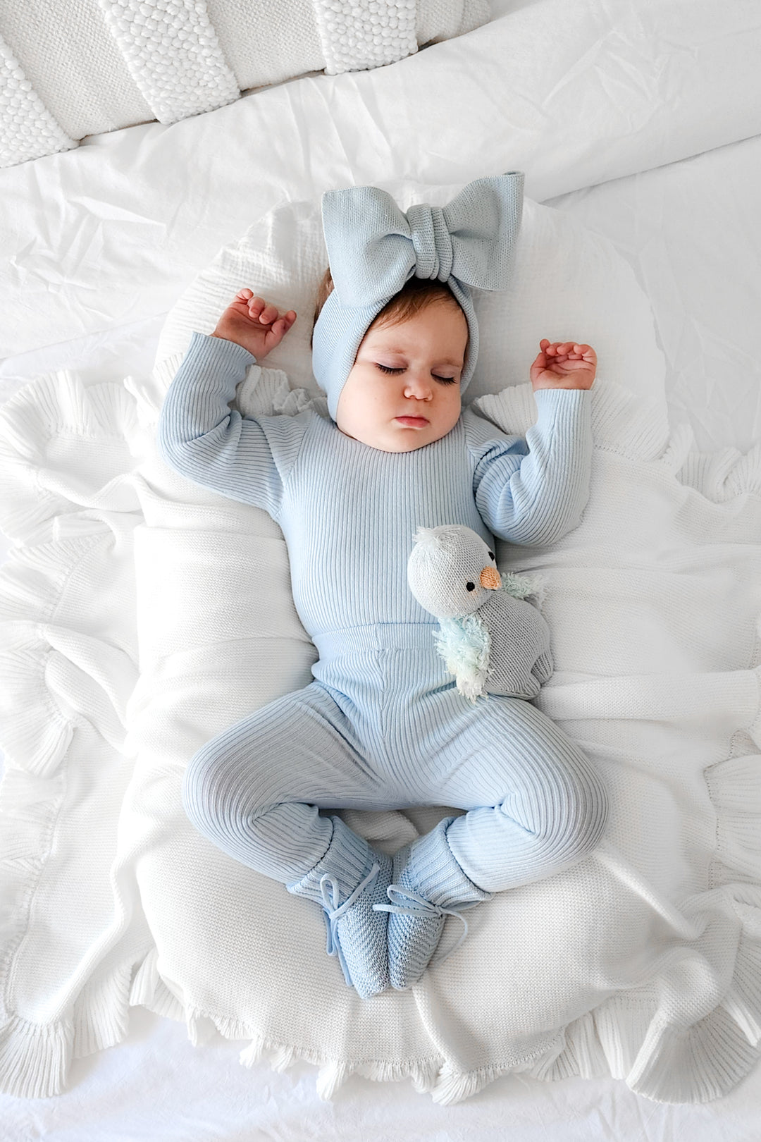 Knitted Bodysuit/Top - Sky Blue