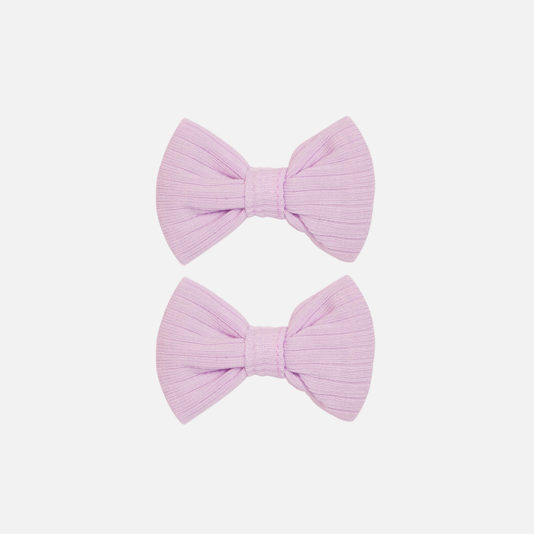 baby girls lilac mini bow clips